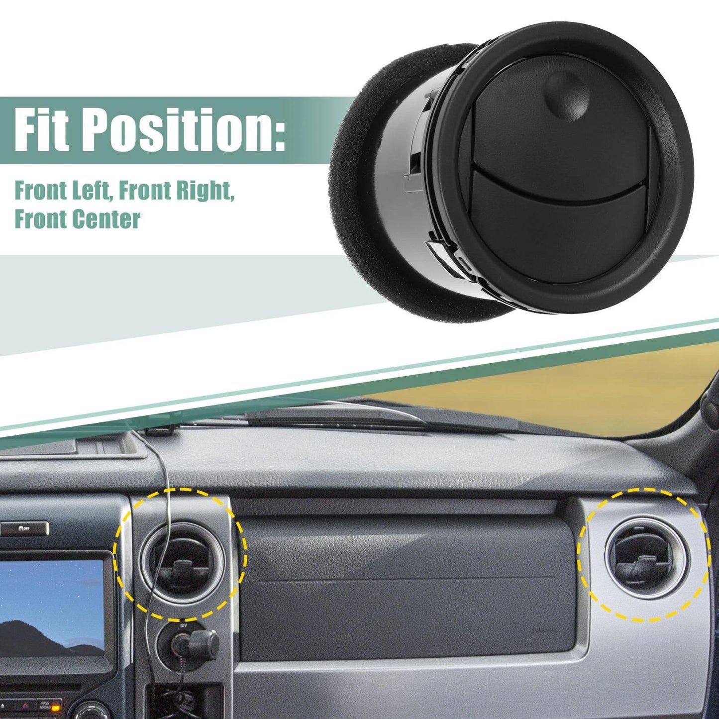 2 x Car Front Dashboard Air Vent for Ford F-250 (2008-2010) - Black