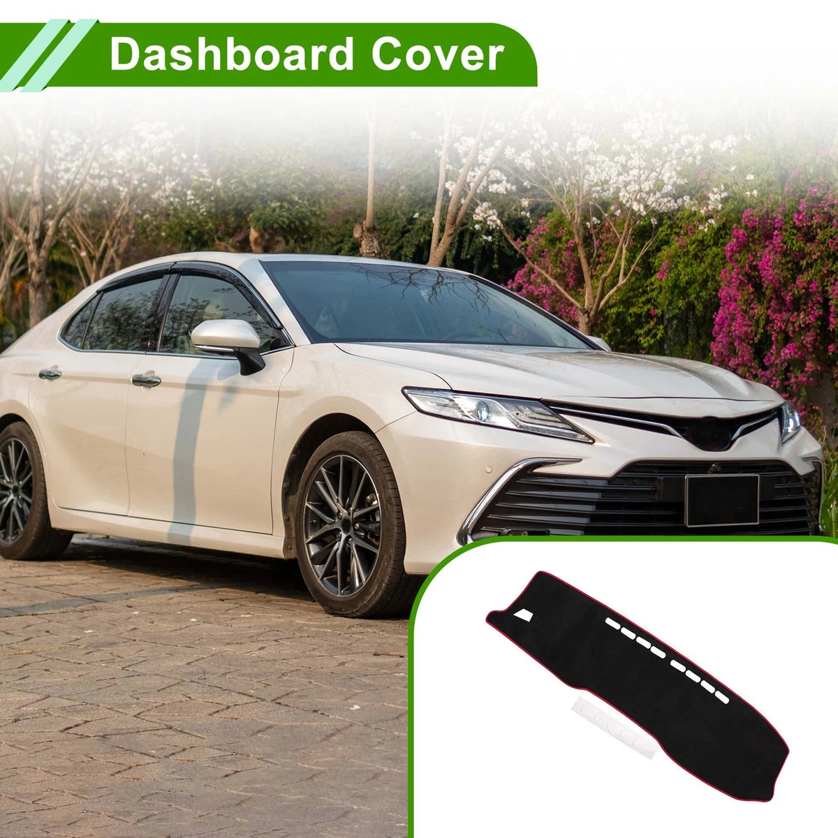 Dashboard Cover Mat for Toyota Hilux Gun125 2017-2020 Black Red