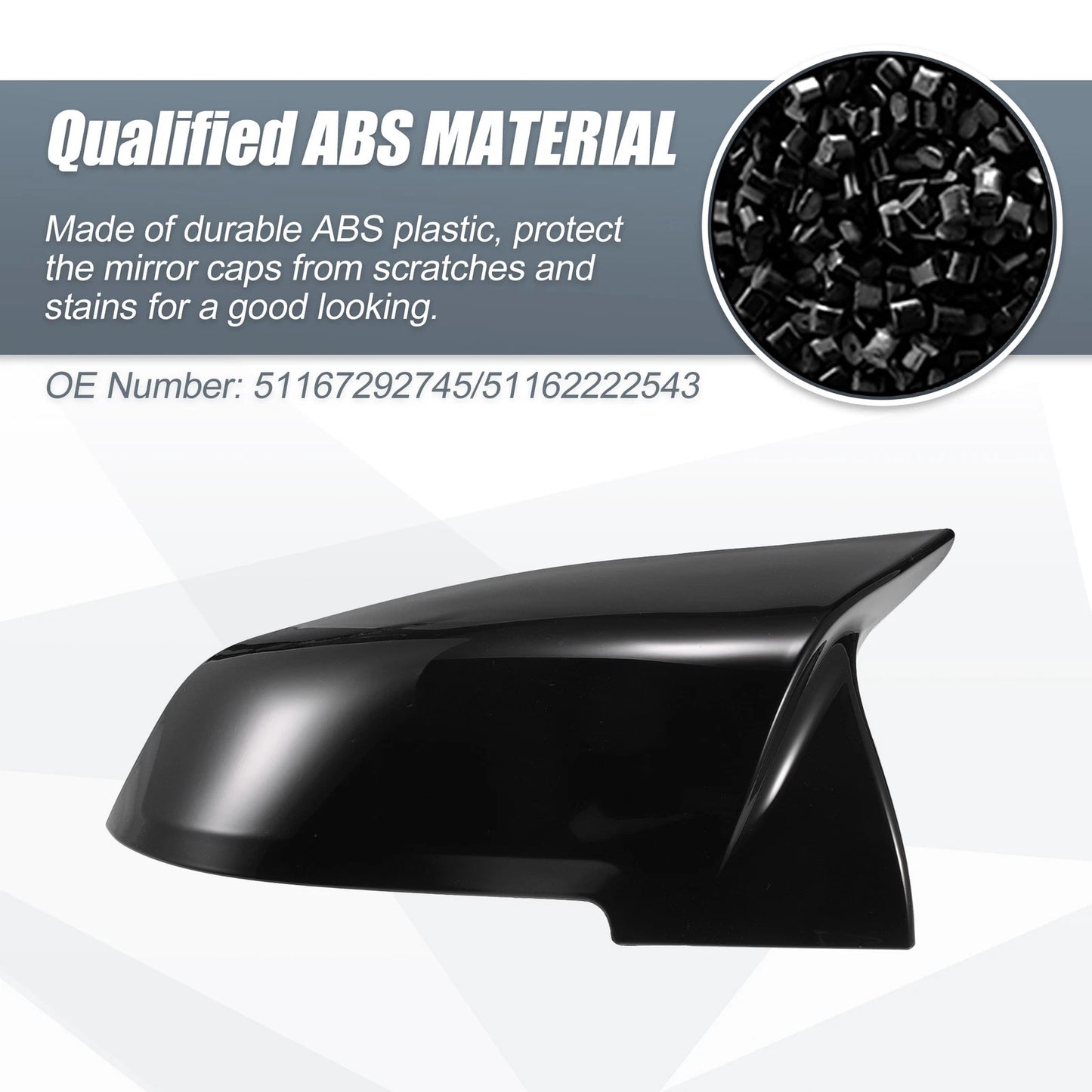 Rearview Mirror Cover Cap Gloss Black for BMW F20 F22 F23 F30 F31 F31 (2012-2019)