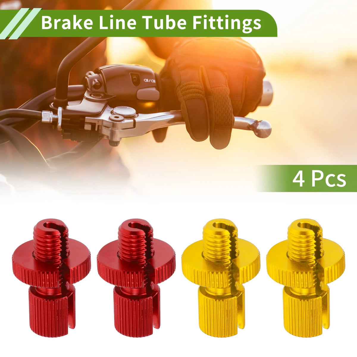 4 x M10 Clutch Brake Cable Adjuster Screw Red Gold Tone for Motorcycle