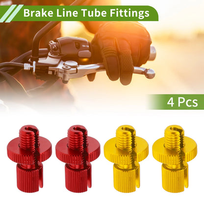 4 x M10 Clutch Brake Cable Adjuster Screw Red Gold Tone for Motorcycle