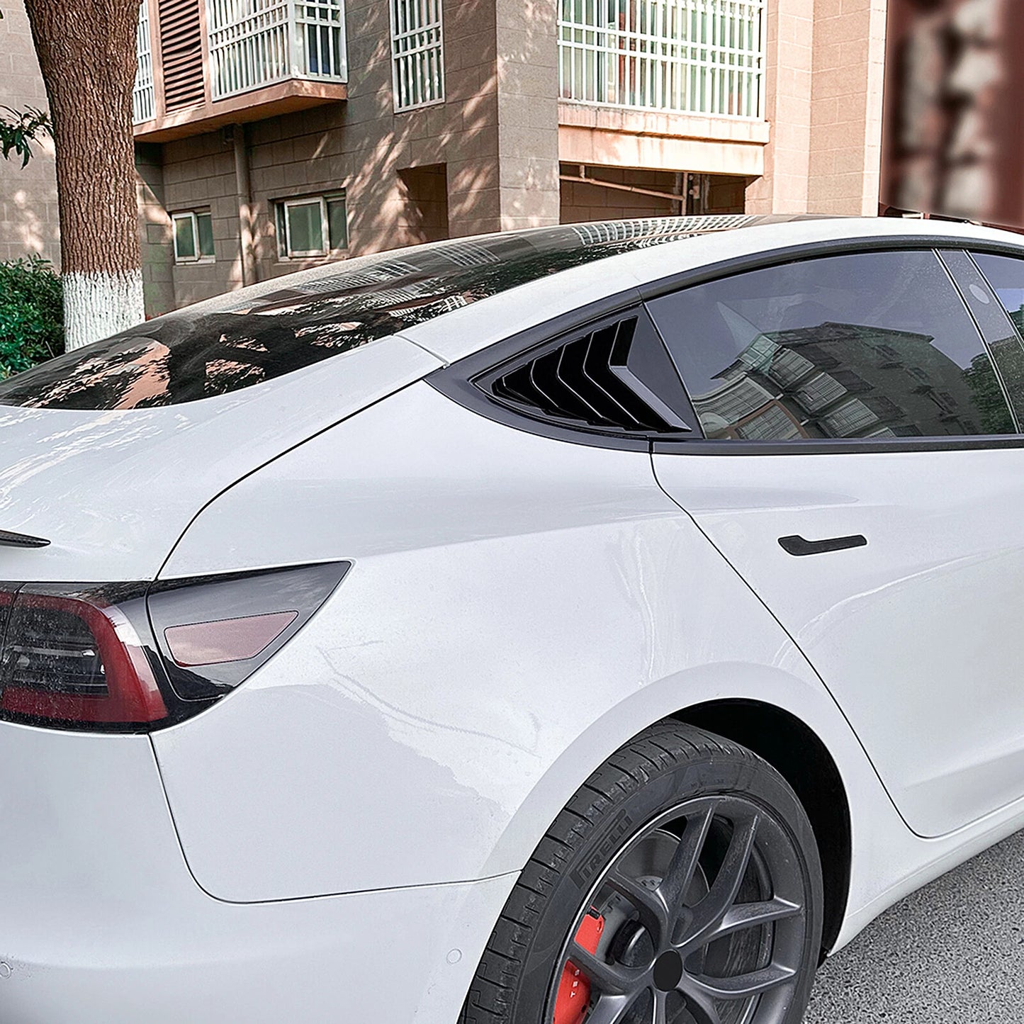 Rear Window Louver Cover for Tesla Model 3 (2017-2025) Gloss Black