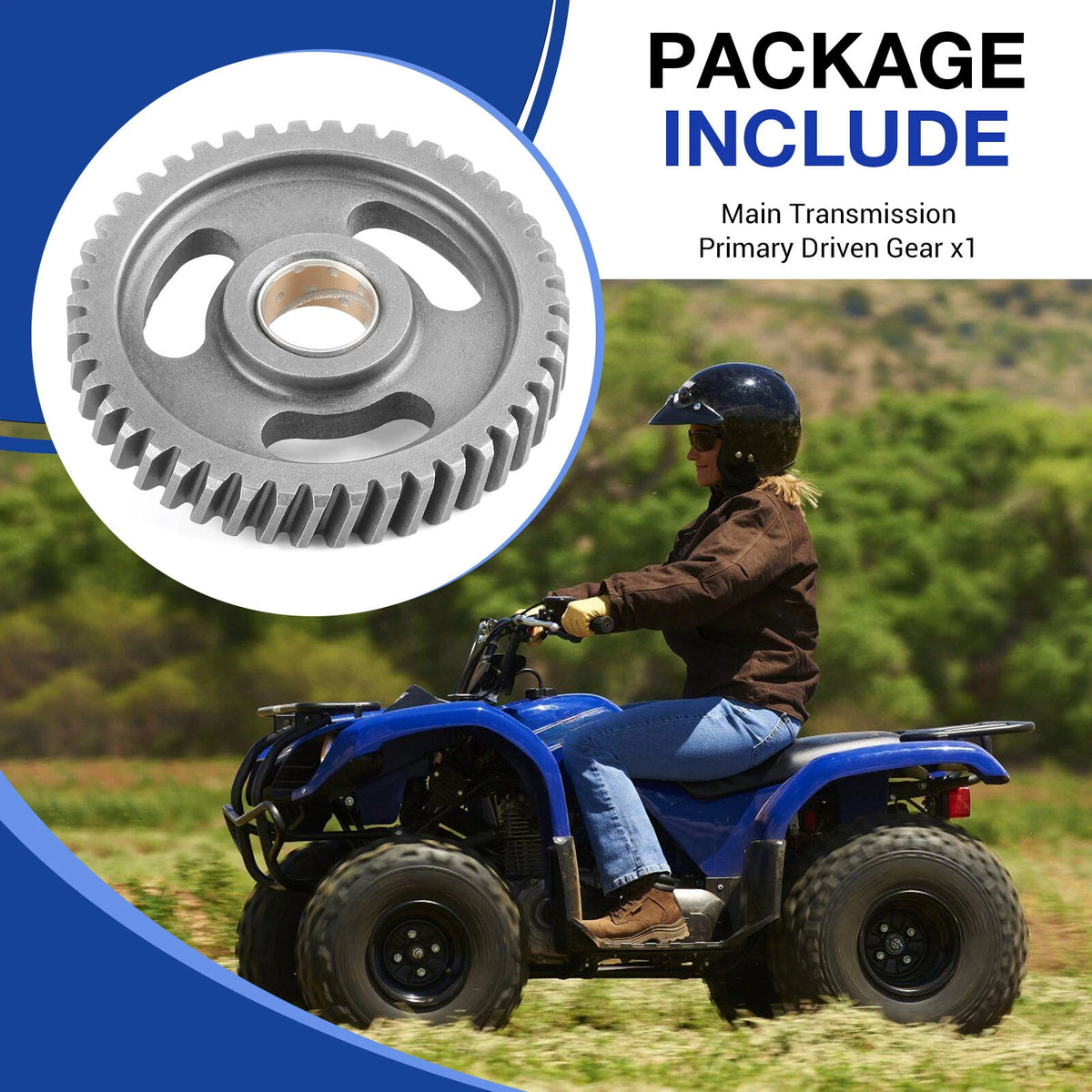 Main Transmission Primary Driven Gear for Yamaha Grizzly 125 YFM125 2004-2013