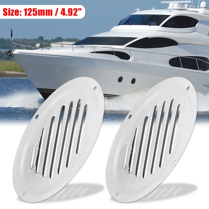 2 x 5 Inch Round Marine Boat Louvered Ventilation Panel Cover