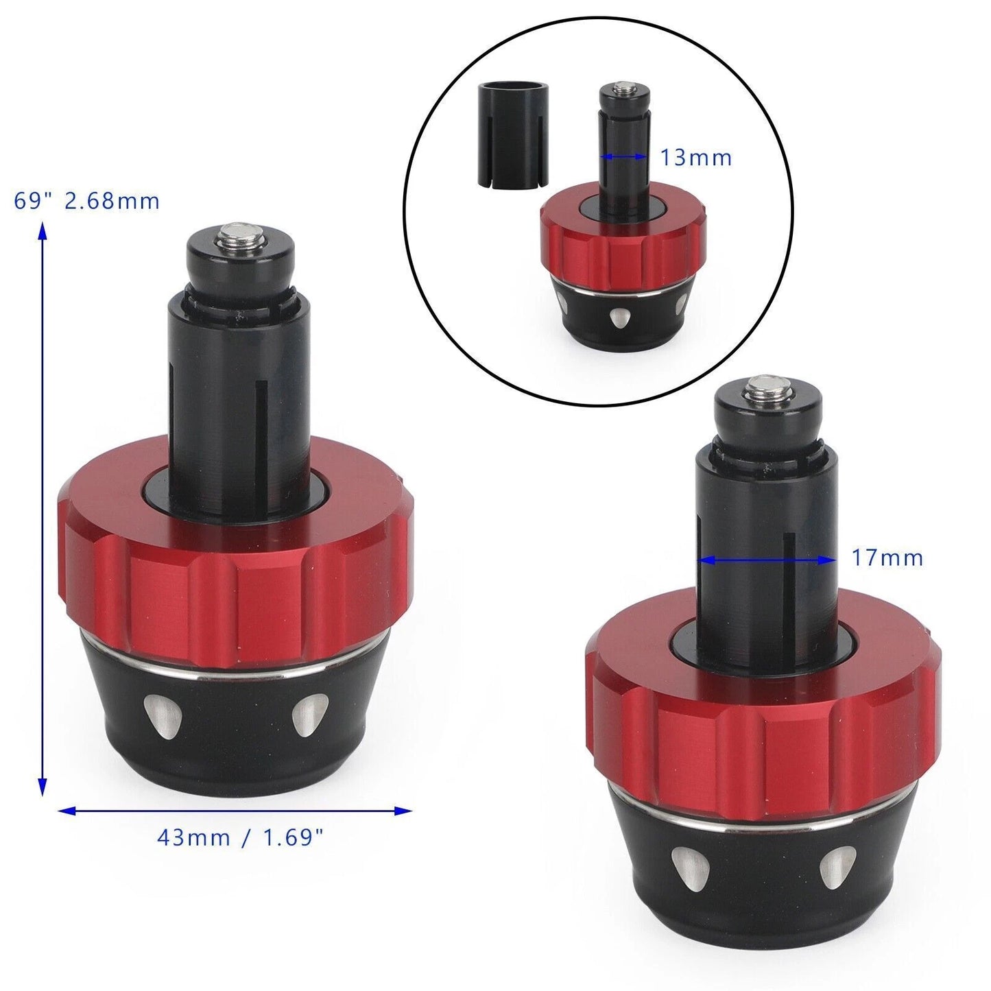 Handlebar Ends Vibration Dampers for Honda Ø 13-18 mm (2013-2018)