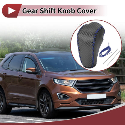 Gear Shift Knob Cover for Ford Edge 2011-2014 - Blue Faux Leather (2011-2014)