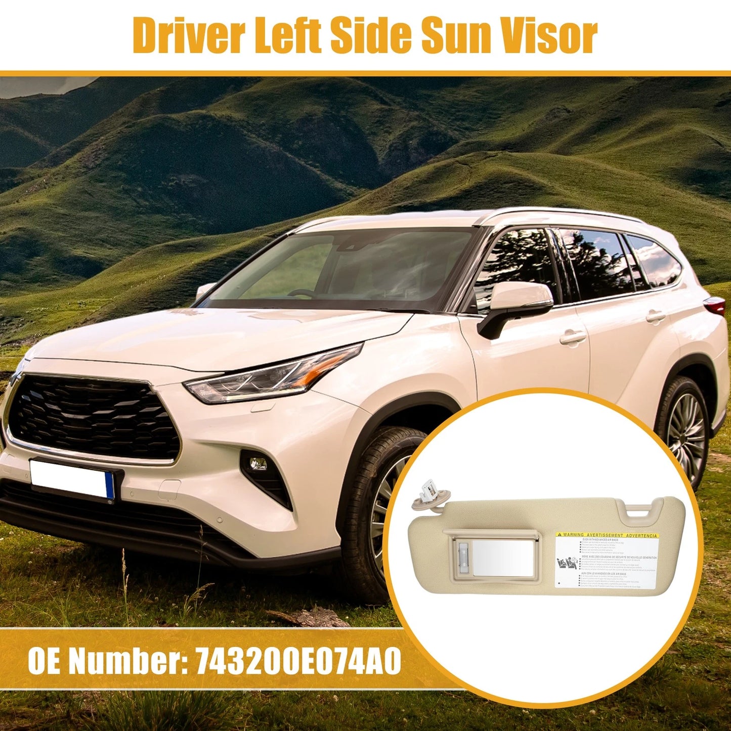 Sun Visor Assembly for Toyota Highlander (2014–2019)