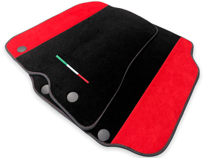 Genuine Red Alcantara Floor Mats for Ferrari 812 Superfast (2017-2023)