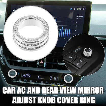 AC and Rear View Mirror Adjust Knob Cover Ring for Toyota Corolla