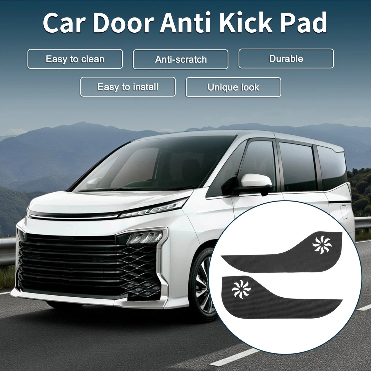 Leather Car Door Anti Kick Pad Sticker for TOYOTA Voxy 80 Series