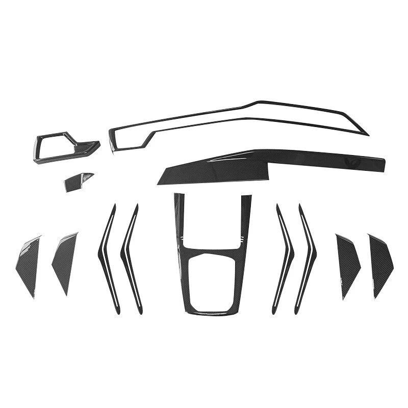 Dry Carbon Fiber Dashboard Shift Door Panel Cover Trim Kit for BMW X5 G05 2024