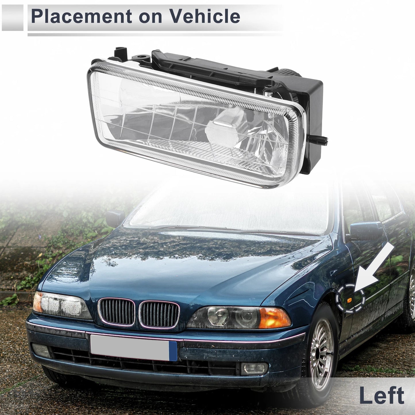 Left Front Bumper Side Marker Light Cover for BMW 3 Series (2012-2019)