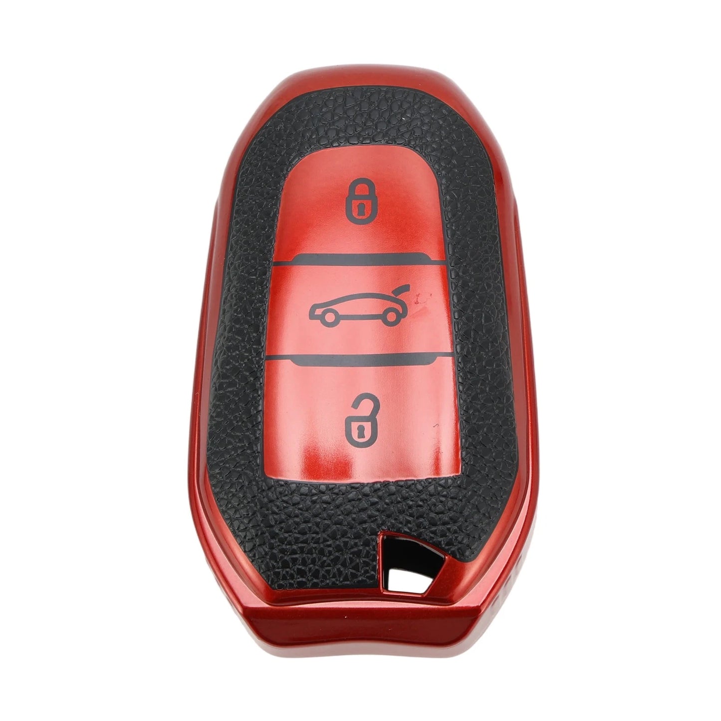 Red TPU Key Fob Shell Cover Case for Peugeot 308, 408 (2007-2023)