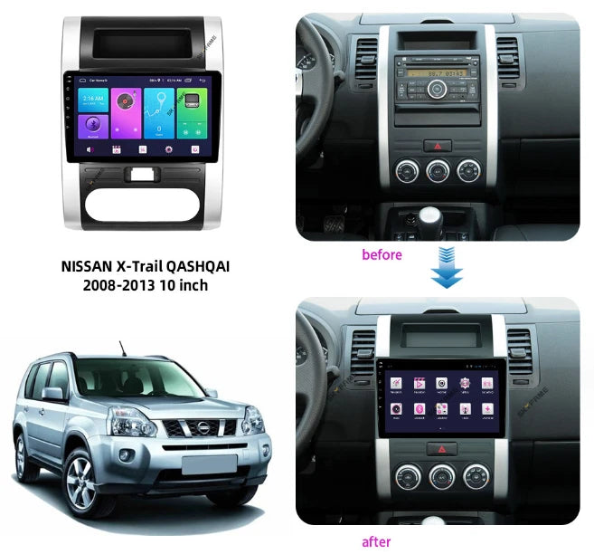 64GB Wireless Apple CarPlay Android Auto BT Radio for Nissan X-Trail (07-14)