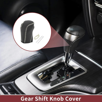 Beige Faux Leather Gear Shift Knob Cover for Honda CR-V (2023)