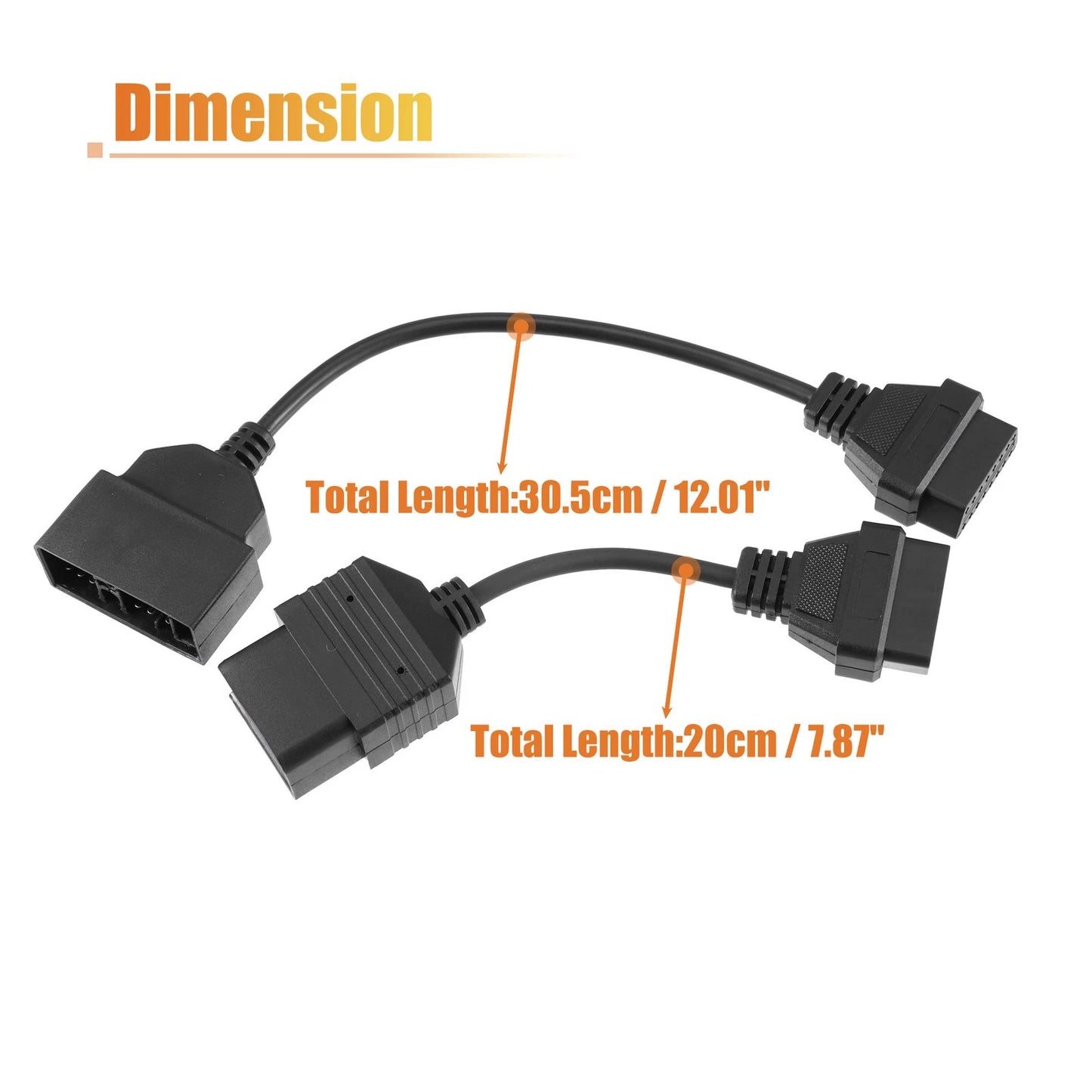 2 x OBD1-OBD2 22-16 & 17-16 Adapter Cable for Toyota