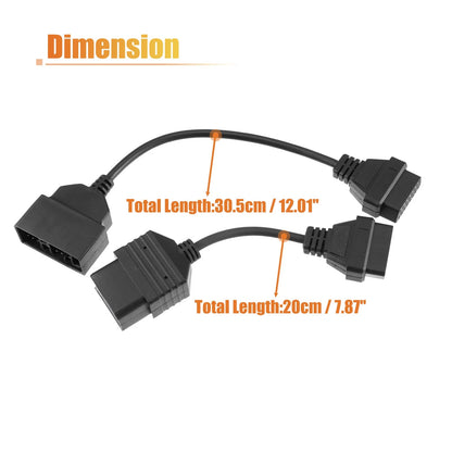 2 x OBD1-OBD2 22-16 & 17-16 Adapter Cable for Toyota