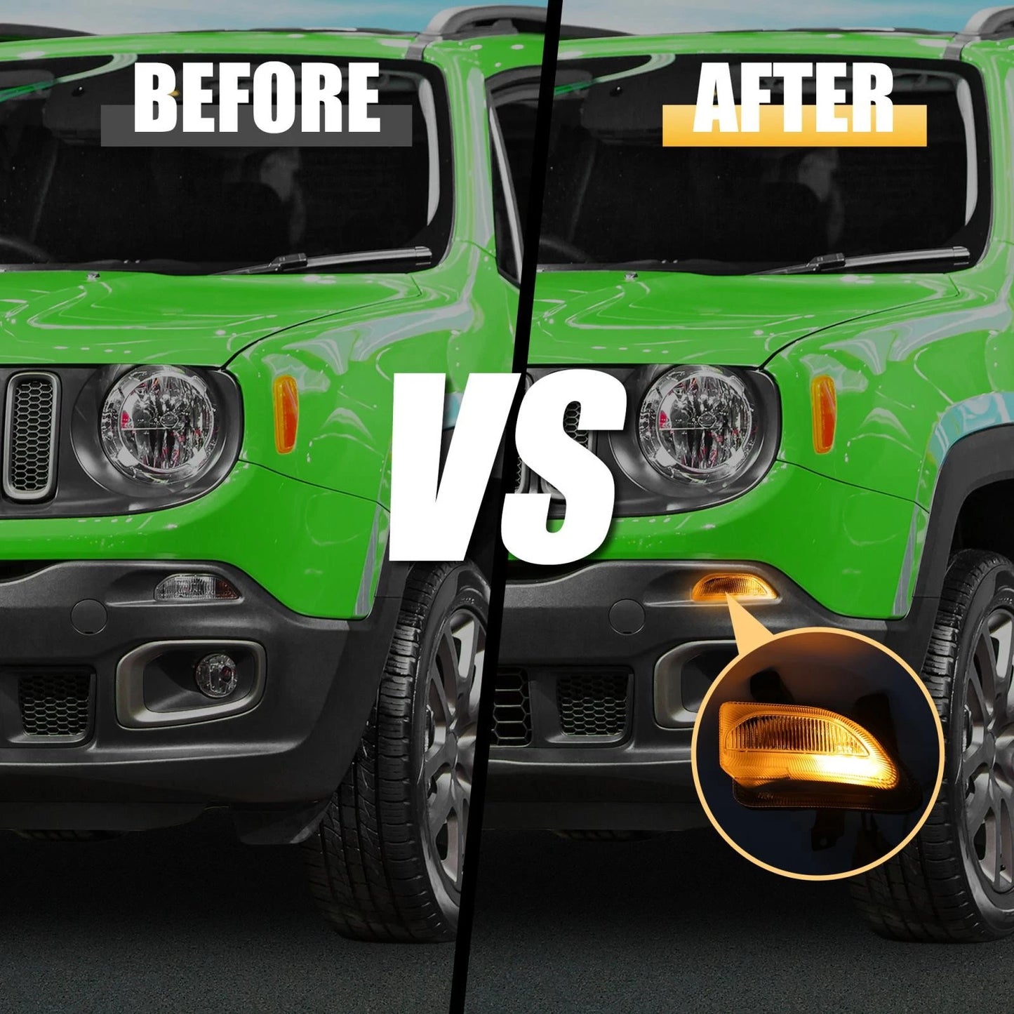 Front Park Turn Signal Lamp Light for Jeep Renegade (2015-2018) 2 x