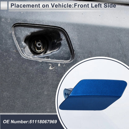 Front Left Side Bumper Headlight Washer Nozzle Cover Cap for BMW 320i Blue