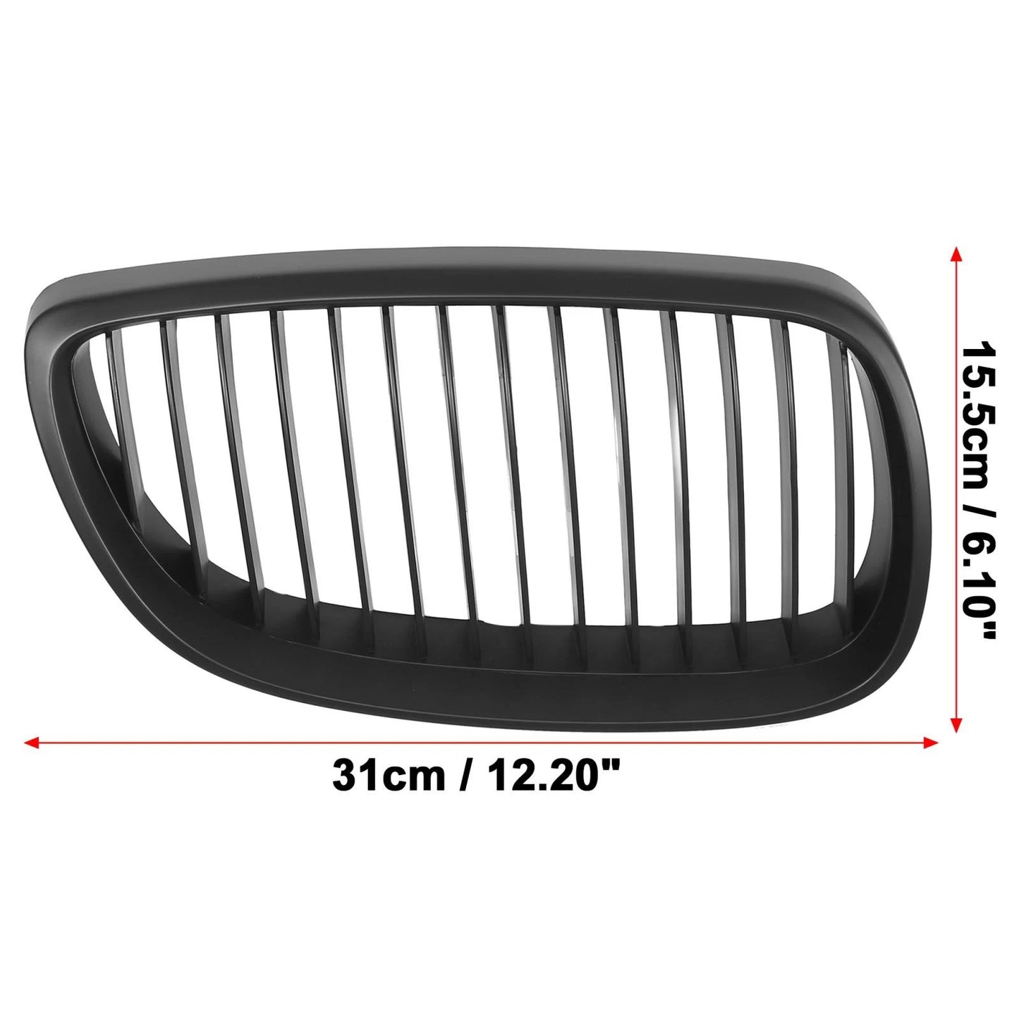 Front Kidney Grille Dual Slat for BMW E92 2 Door Matte BK (2006-2010)