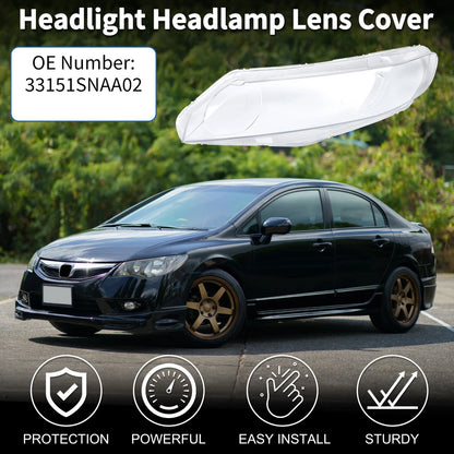 Front Left Headlight Lens Cover for Honda Civic (2006-2011)