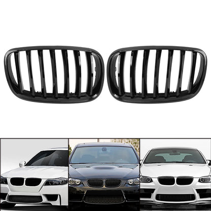 Front Upper Bumper Grille for BMW X5 4 Doors Glossy Black Signal Slats (2000-2006)