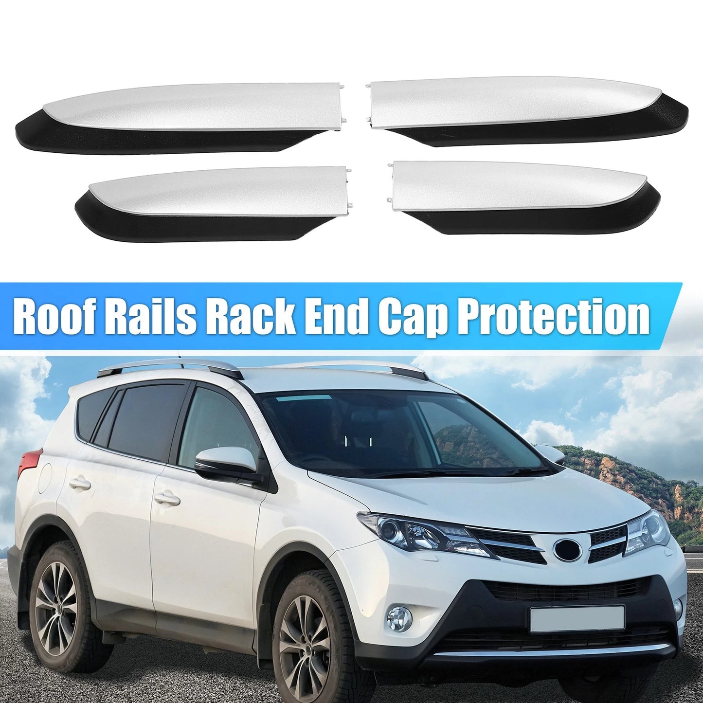 1 Set / Roof Rack Rail Cover End Shell Cap for Toyota RAV4 (2013–2018)