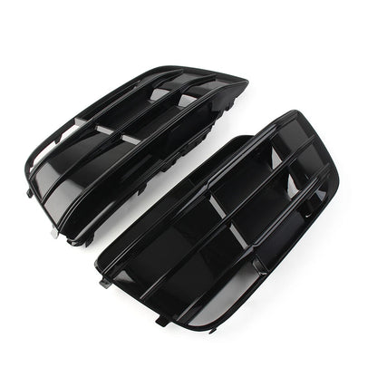 Black Front Bumper Fog Light Grille Covers for Audi Q5 SQ5 (2018-2022)