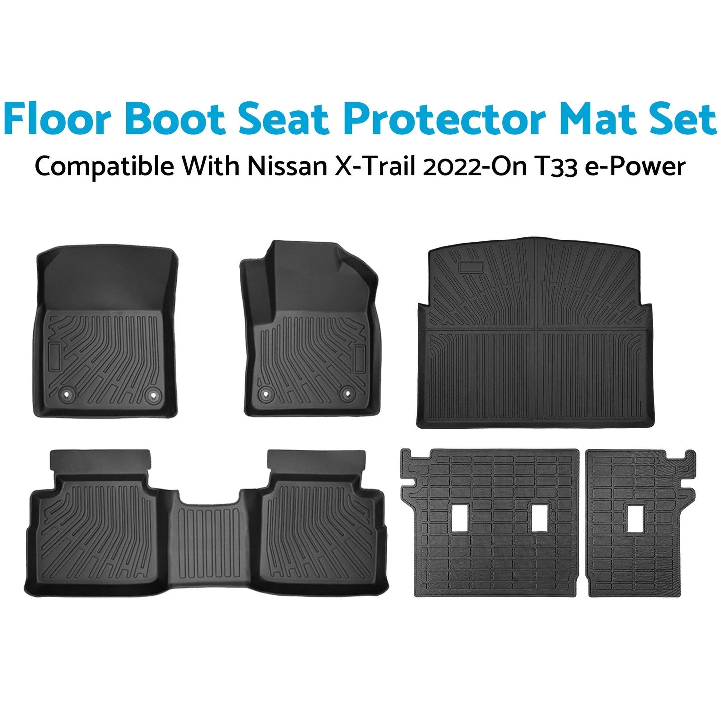 TPE Anti-Slip Car Mats Set for Nissan X-Trail T33 e-Power (2022-On)