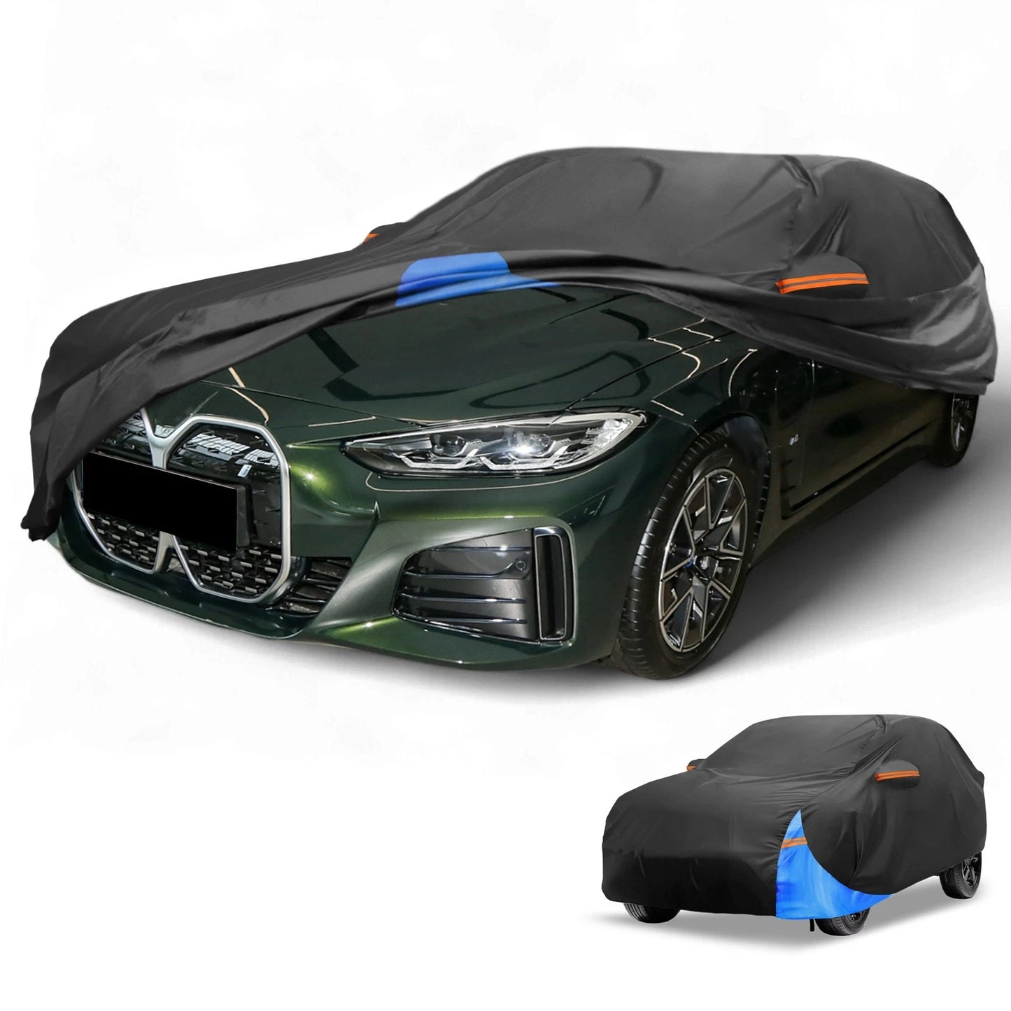 Waterproof Car Cover 210D-PU for BMW i4 (2022-2024) Black Blue