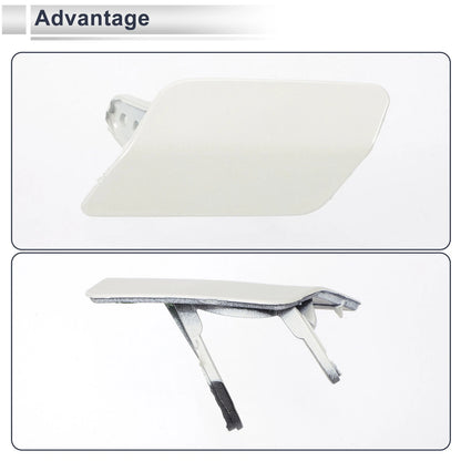 Front Left Bumper Headlight Washer Nozzle Cover Cap for BMW 3 Series White