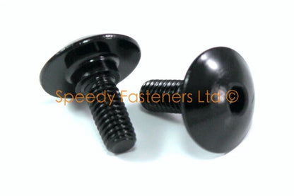 2x Schwarz Aluminium Schrauben Verkleidung m6x16 +3mm Schulter Step Model