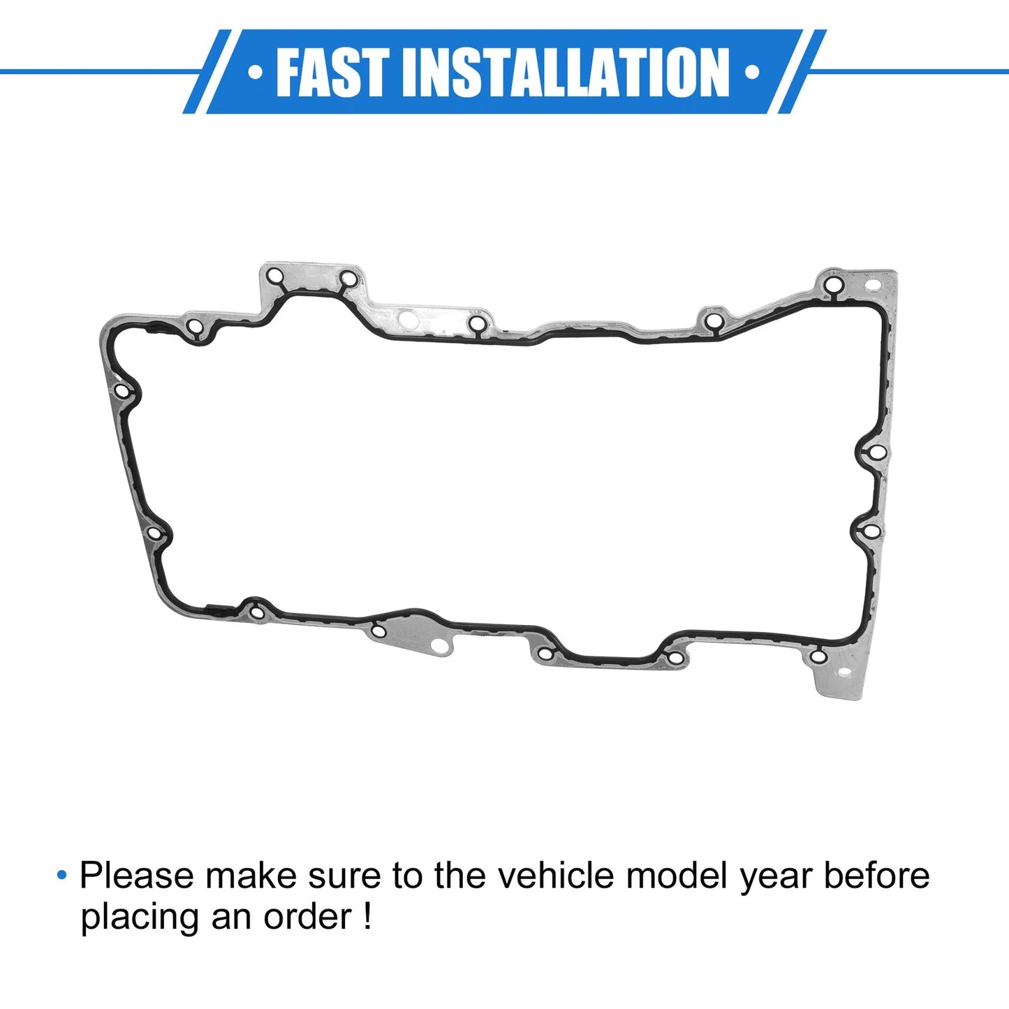 Oil Pan Gasket for Ford 2.5L 3.0L V6 (1995-2005) - Durable Rubber Black