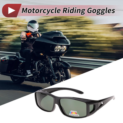 1 Pc Motorcycle Riding Goggles Dark Green Lens Gloss Black Frame
