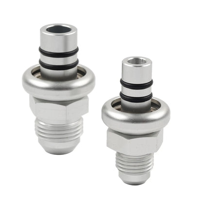 Silver Straight Fuel Rail Fitting Adapter Kit for Ford Mustang (1986-1998)