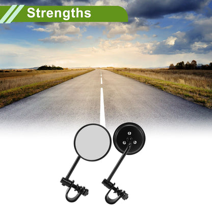 M10 Rear View Mirrors Round Black Metal Aluminum 1 x set for Make Model
