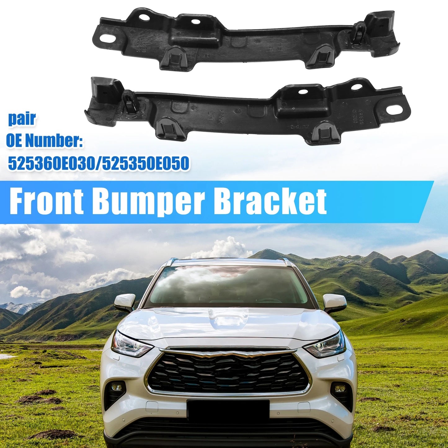 1 Pair Car Bumper Bracket Side Retainer for Toyota Highlander Hybrid(2019–2019)