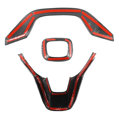 3pcs Steering Wheel Cover Trim for Honda Accord (2018-2021) Carbon Fiber