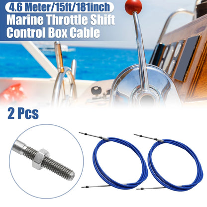 2 x Marine Throttle Shift Remote Control Box Cable for Make Model
