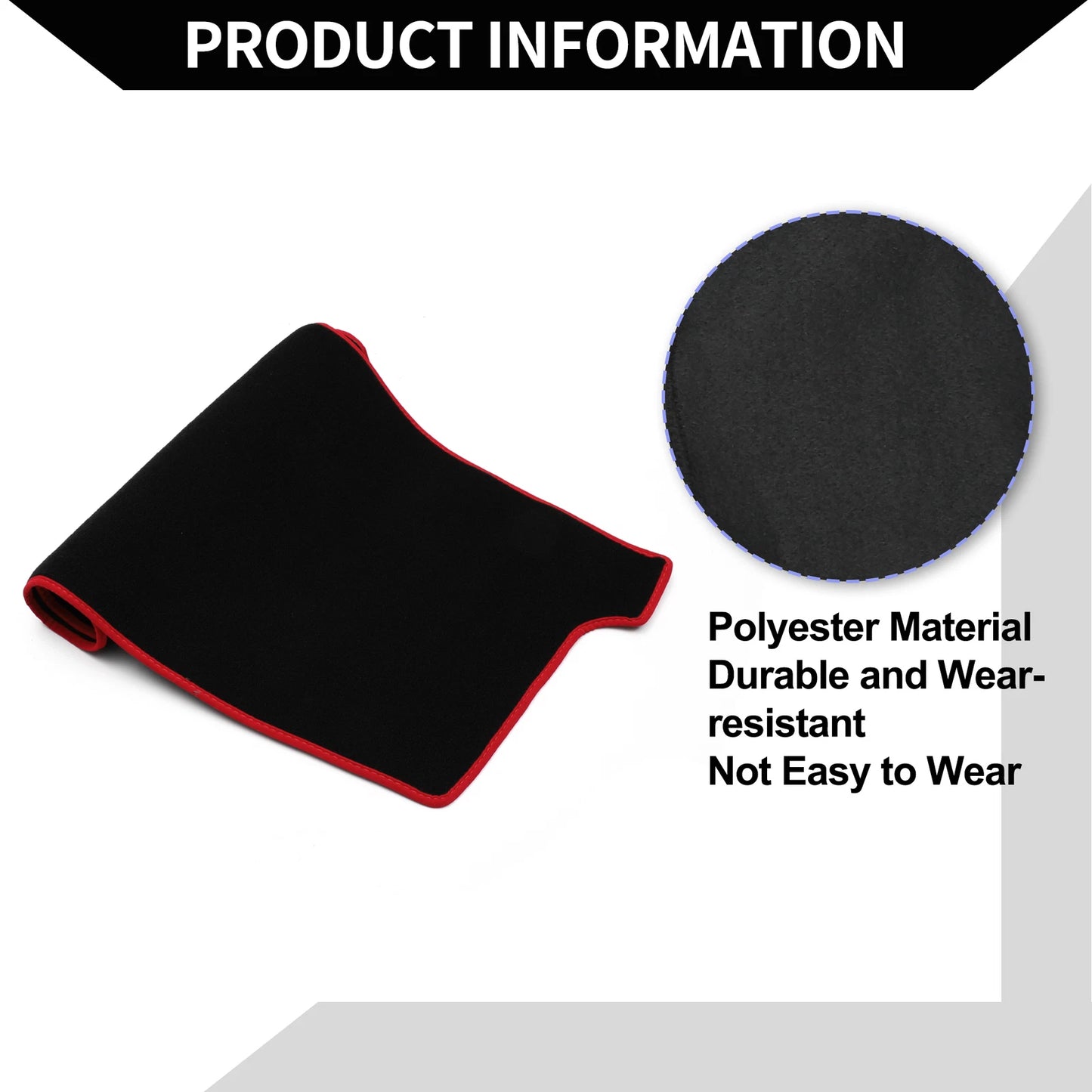 Dashboard Cover Mat for Mazda CX-5, CX-8 (2017-2021) - Black Red 1 Set