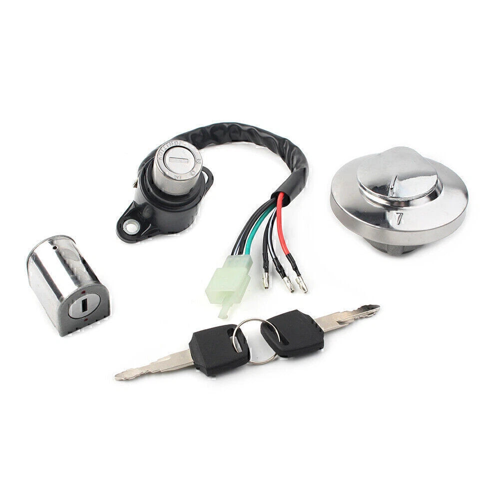 Ignition Switch Fuel Gas Cap Helmet Seat Lock Key Set for Honda Rebel 250 (1985-2016)