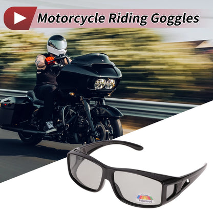 1 Pc Motorcycle Riding Goggles Light Gray Lens Gloss Black Frame