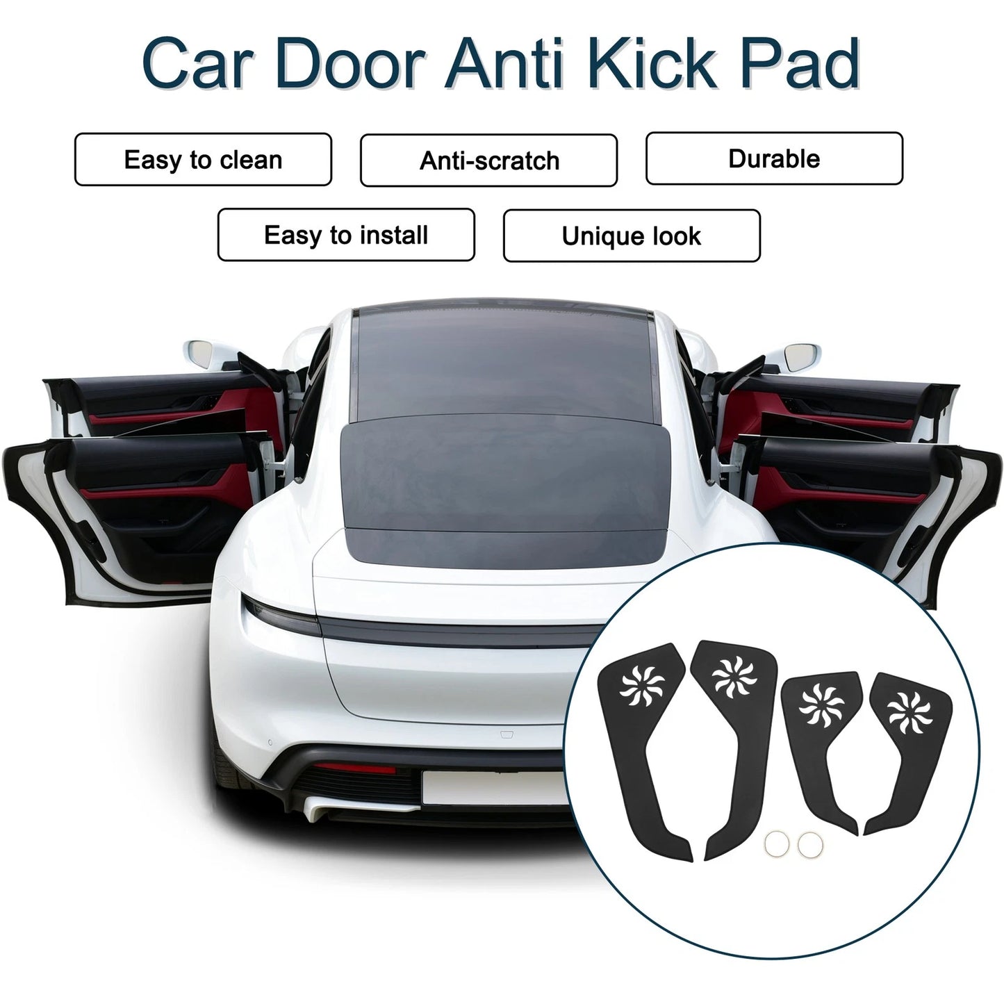 Car Door Anti Kick Pad Sticker Protector for Ford Explorer (2020) - Black Set