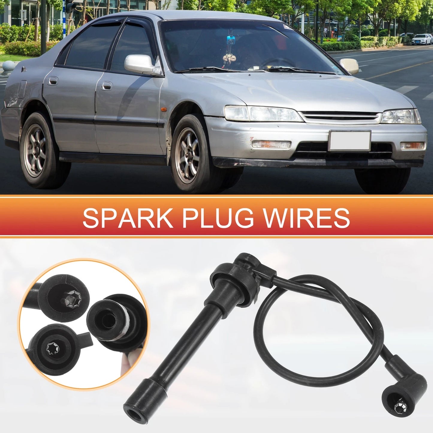 7pcs Spark Plug Wire Ignition Coil Cables for Honda Accord (1998-1999)