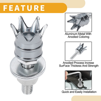 License Plate Screws Cover 40mm 4Pcs Titanium Tone for Universal Motorcycle M6