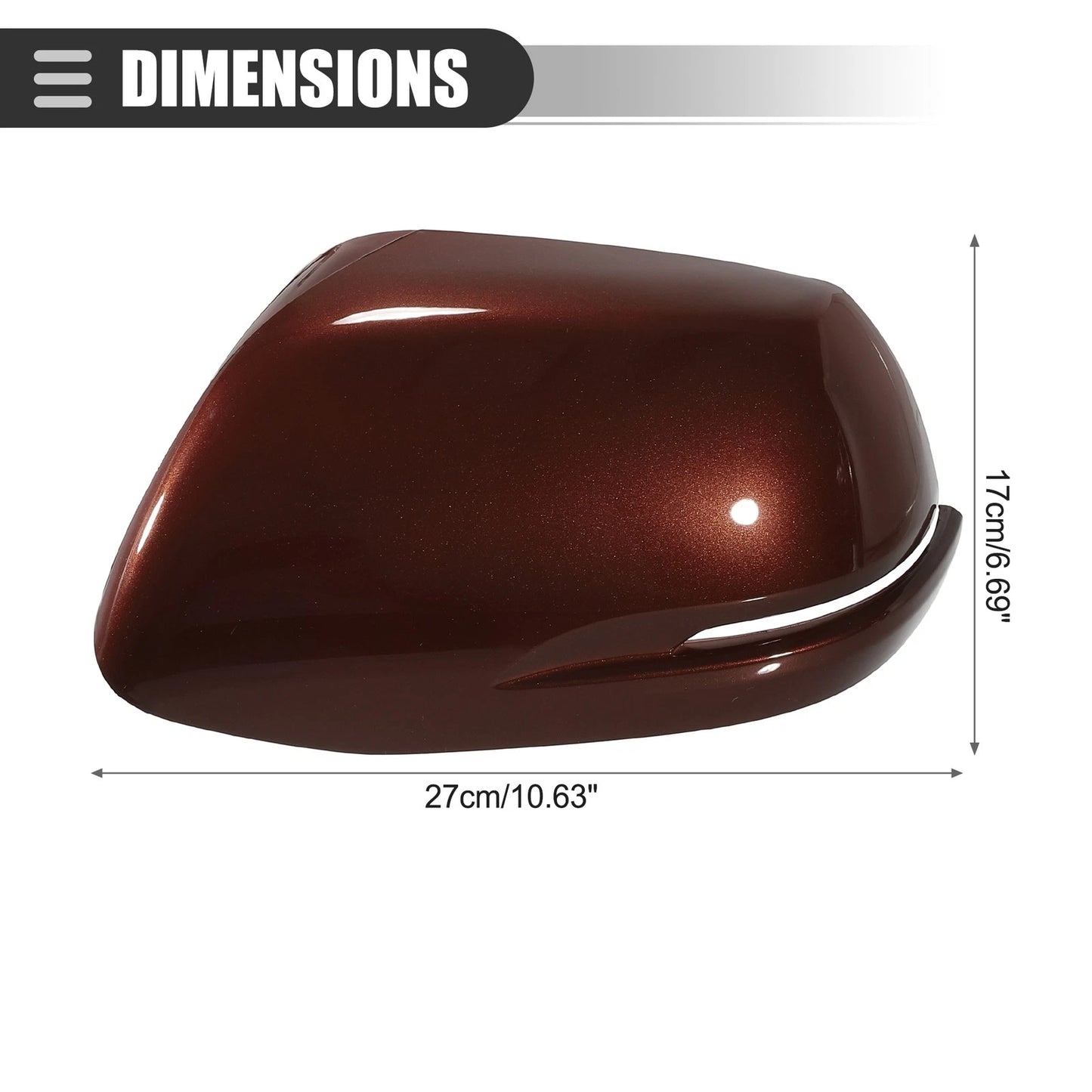 Left Side View Mirror Cover Trim for Honda CRV (2012-2016) ABS Brown