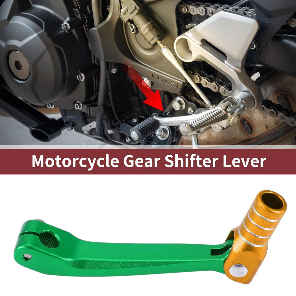 Shifter Lever for Honda CRF150F Green Gold Silver Tone (2003-2023)