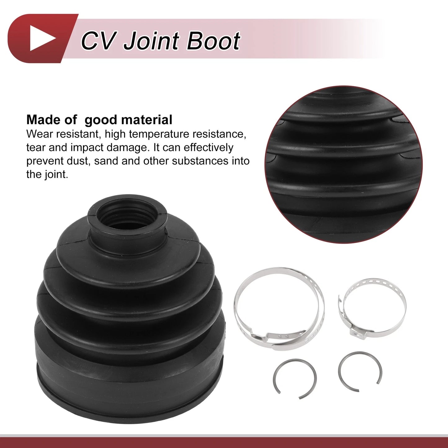 Inner CV Joint Boot Kit w/ Clamps for Nissan Pathfinder (2013-2020)