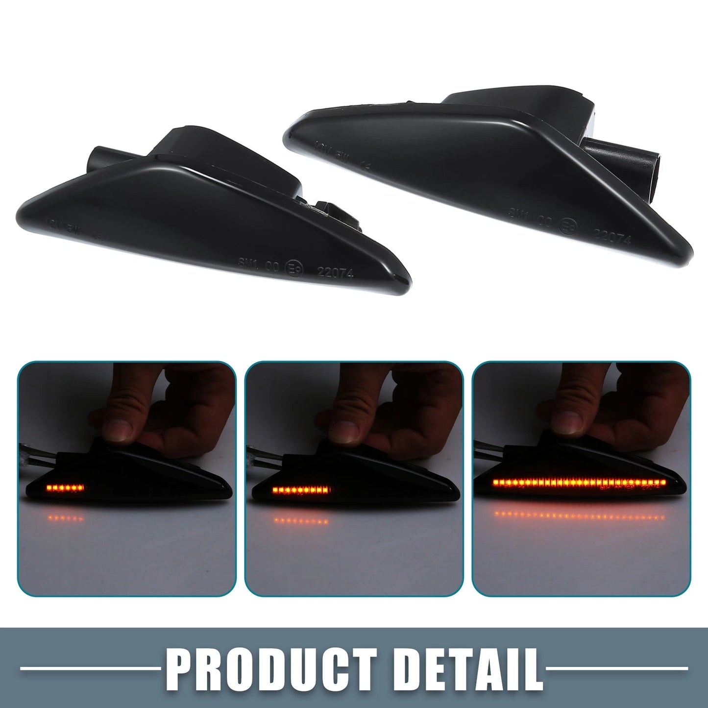 LED Side Marker Amber Light  for BMW X3 (2011-2014) Black Lens