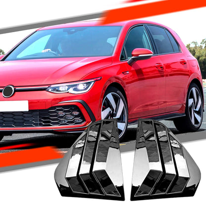 ABS Gloss Black Rear Side Window Quarter Louver Cover for Golf MK8 (2021–2023)